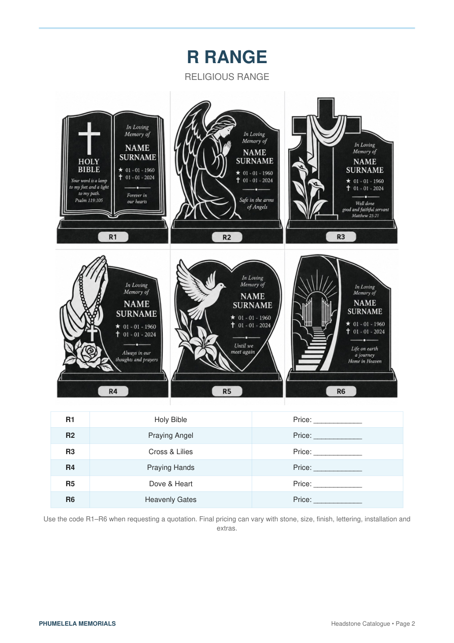 R Religious Range